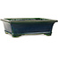 Maceta rectangular para bonsái verde de Terahata Satomi Mazan - 278 x 245 x 90 mm