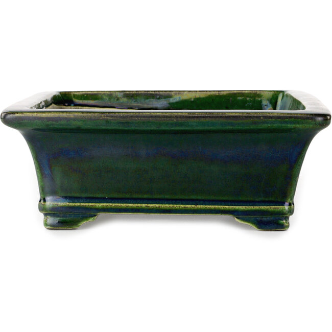 Maceta rectangular para bonsái verde de Terahata Satomi Mazan - 278 x 245 x 90 mm