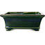Rechthoekige groene bonsaipot van Terahata Satomi Mazan - 278 x 245 x 90 mm