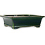 Rectangular green bonsai pot by Terahata Satomi Mazan - 278 x 245 x 90 mm