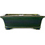 Rectangular green bonsai pot by Terahata Satomi Mazan - 278 x 245 x 90 mm