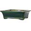 Pot à bonsaï rectangulaire vert par Terahata Satomi Mazan - 278 x 245 x 90 mm