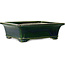 Maceta rectangular para bonsái verde de Terahata Satomi Mazan - 278 x 245 x 90 mm