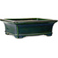 Maceta rectangular para bonsái verde de Terahata Satomi Mazan - 278 x 245 x 90 mm