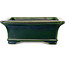 Maceta rectangular para bonsái verde de Terahata Satomi Mazan - 278 x 245 x 90 mm