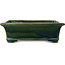 Rectangular green bonsai pot by Terahata Satomi Mazan - 278 x 245 x 90 mm