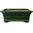 Maceta rectangular para bonsái verde de Terahata Satomi Mazan - 278 x 245 x 90 mm