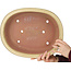 Oval off-white bonsai pot by Reiho - 460 x 322 x 92 mm