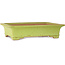 Pot à bonsaï rectangulaire jaune de Reiho - 345 x 240 x 85 mm