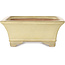 Rectangular off-white bonsai pot by Yamafusa - 250 x 203 x 85 mm