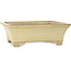Rectangular off-white bonsai pot by Yamafusa - 250 x 203 x 85 mm