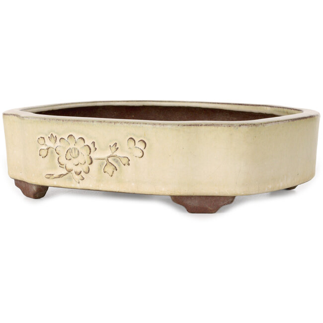 Mokko off-white bonsai pot by Yamaaki - 255 x 210 x 70 mm