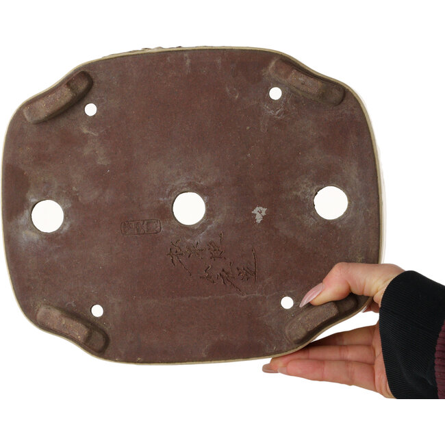 Mokko off-white bonsai pot by Yamaaki - 255 x 210 x 70 mm