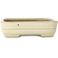 Rectangular off-white bonsai pot by Yamafusa - 190 x 148 x 52 mm