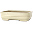 Rectangular off-white bonsai pot by Yamafusa - 190 x 148 x 52 mm