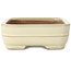 Rectangular off-white bonsai pot by Yamafusa - 190 x 148 x 52 mm