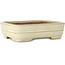 Rectangular off-white bonsai pot by Yamafusa - 190 x 148 x 52 mm