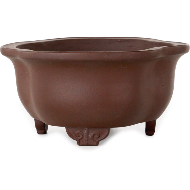 Mokko unglazed bonsai pot by Yamaaki - 185 x 157 x 78 mm