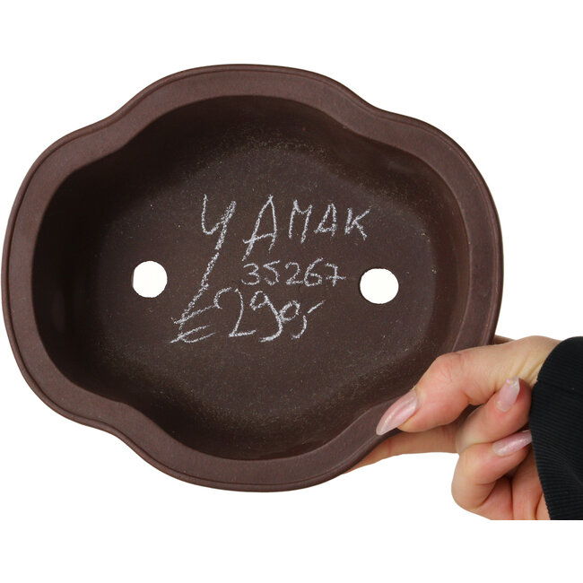 Mokko unglazed bonsai pot by Yamaaki - 185 x 157 x 78 mm