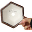 Hexagonal brown metallic, crystal glaze bonsai pot by Heian Senzan - 140 x 140 x 75 mm