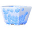 Vaso bonsai esagonale in smalto cristallino azzurro di Heian Senzan - 140 x 140 x 75 mm