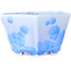 Pot à bonsaï hexagonal bleu clair à glaçure cristalline par Heian Senzan - 140 x 140 x 75 mm