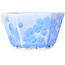Pot à bonsaï hexagonal bleu clair à glaçure cristalline par Heian Senzan - 140 x 140 x 75 mm