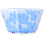 Hexagonal light blue, crystal glaze bonsai pot by Heian Senzan - 140 x 140 x 75 mm