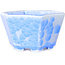 Pot à bonsaï hexagonal bleu clair à glaçure cristalline par Heian Senzan - 140 x 140 x 75 mm