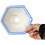 Maceta hexagonal para bonsái con esmaltado de cristal azul claro de Heian Senzan (140 x 140 x 75 mm)