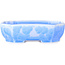 Pot à bonsaï ovale bleu clair à glaçure cristalline par Heian Senzan - 161 x 132 x 50 mm