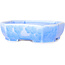 Pot à bonsaï ovale bleu clair à glaçure cristalline par Heian Senzan - 161 x 132 x 50 mm