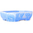 Oval light blue, crystal glaze bonsai pot by Heian Senzan - 161 x 132 x 50 mm