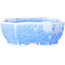 Oval light blue, crystal glaze bonsai pot by Heian Senzan - 161 x 132 x 50 mm