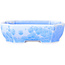 Oval light blue, crystal glaze bonsai pot by Heian Senzan - 161 x 132 x 50 mm