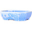 Oval light blue, crystal glaze bonsai pot by Heian Senzan - 161 x 132 x 50 mm