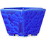 Hexagonal dark blue, crystal glaze bonsai pot by Heian Senzan - 140 x 140 x 75 mm