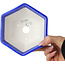 Hexagonal dark blue, crystal glaze bonsai pot by Heian Senzan - 140 x 140 x 75 mm