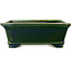 Rechthoekige groene bonsaipot van Terahata Satomi Mazan - 285 x 253 x 98 mm