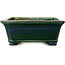 Rectangular green bonsai pot by Terahata Satomi Mazan - 285 x 253 x 98 mm