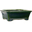 Pot à bonsaï rectangulaire vert par Terahata Satomi Mazan - 285 x 253 x 98 mm