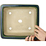 Pot à bonsaï rectangulaire vert par Terahata Satomi Mazan - 285 x 253 x 98 mm