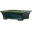Rectangular green bonsai pot by Terahata Satomi Mazan - 250 x 215 x 82 mm