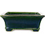 Rectangular green bonsai pot by Terahata Satomi Mazan - 250 x 215 x 82 mm