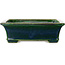 Rectangular green bonsai pot by Terahata Satomi Mazan - 250 x 215 x 82 mm