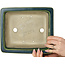Rectangular green bonsai pot by Terahata Satomi Mazan - 250 x 215 x 82 mm