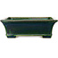 Rectangular green bonsai pot by Terahata Satomi Mazan - 250 x 215 x 82 mm