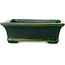 Rectangular green bonsai pot by Terahata Satomi Mazan - 250 x 215 x 82 mm