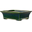 Rectangular green bonsai pot by Terahata Satomi Mazan - 250 x 215 x 82 mm