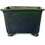 Square green bonsai pot by Terahata Satomi Mazan - 225 x 225 x 140 mm